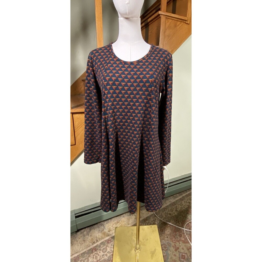 Mexicali Blues Dress Womens Size S/M Geometric Print Bohemian Long Sleeve Hippie